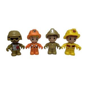 Funerica Firefighters Military Toy Fireman Yellow Green Orange Lot of 4